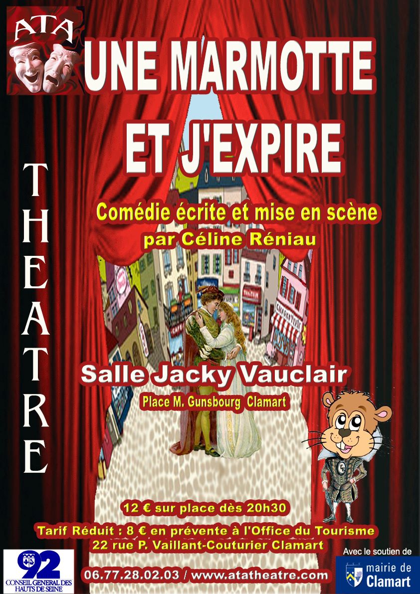 2011 Affiche théâtre une marmotte et j'expire piece de Céline Réniau